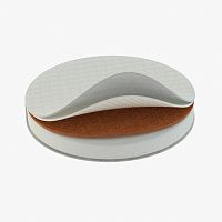 Матрас круглый для кроватки Стандарт 73х73х10 см (бикокос 1см + холкон 8см + латекс 1см)